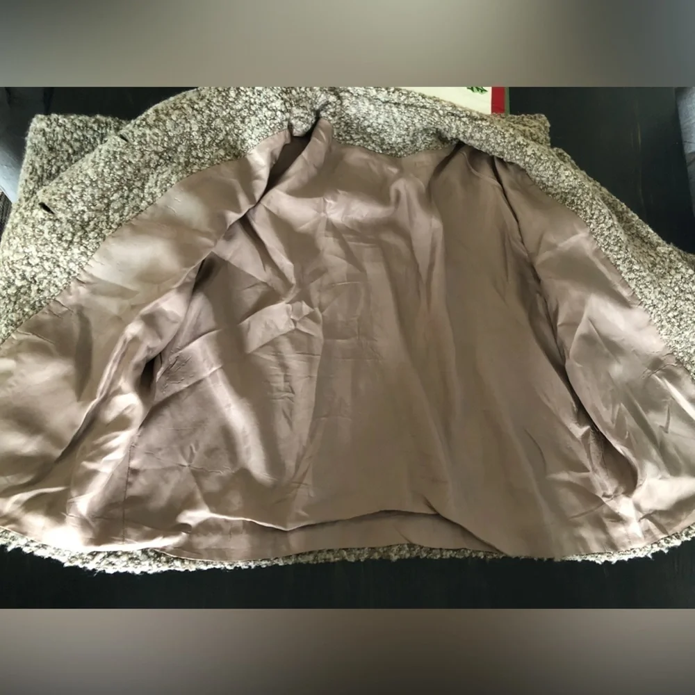 Elliott Lauren Wool Blend Tan Blazer Jacket Button Closure M Designer Neutrals
